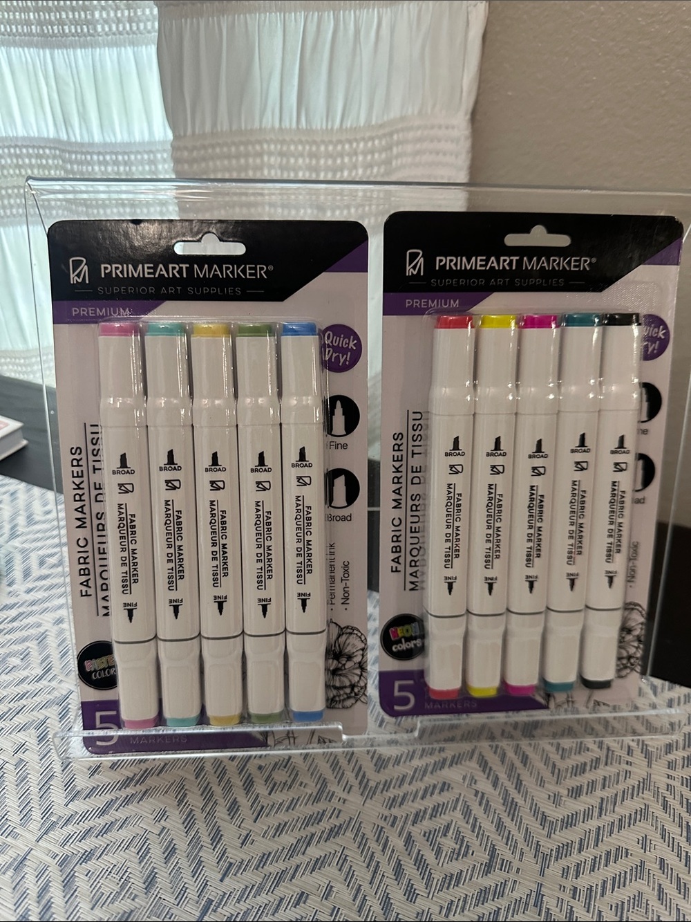PrimeArt Fabric Markers - Assorted Colors (Set of 10) that are double ended NWT
